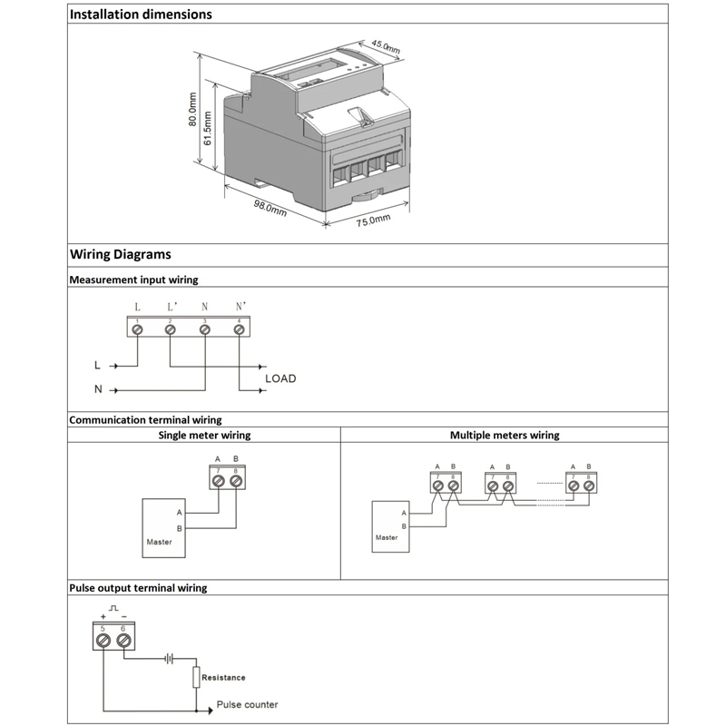 Dac4120c Iarnród DIN Gan Sreang Modbus Leictreach Ilmhéadair