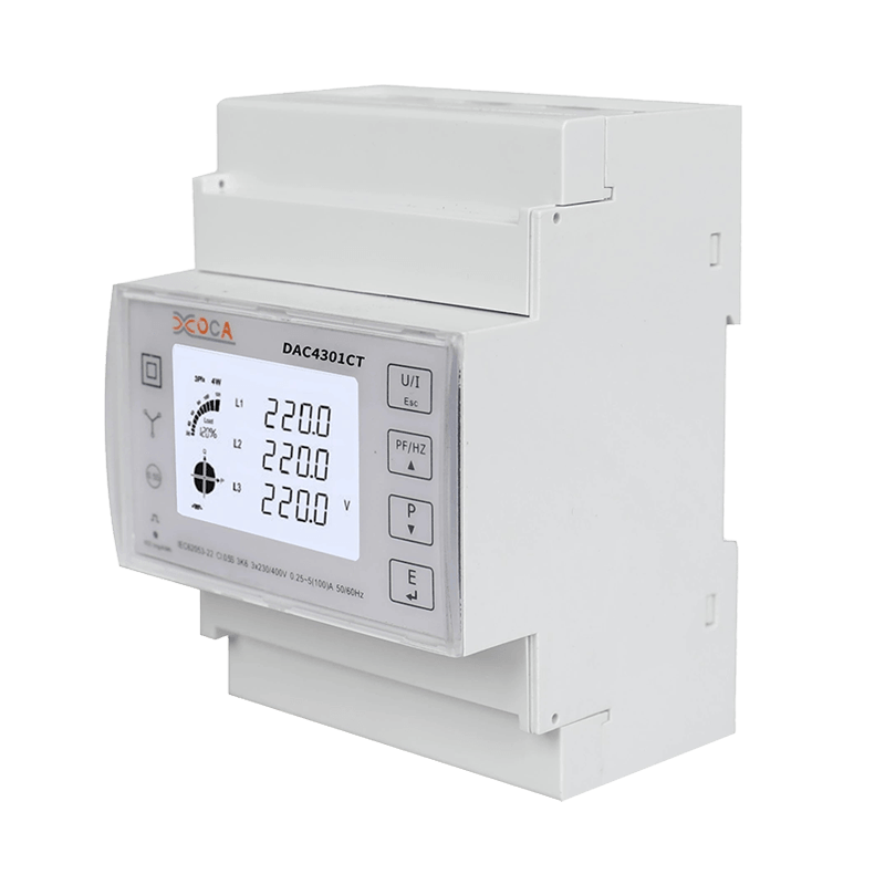 Dac4301CT DIN Rail AC Trí Chéim le Méadar Fuinnimh Trasfhoirmeoir