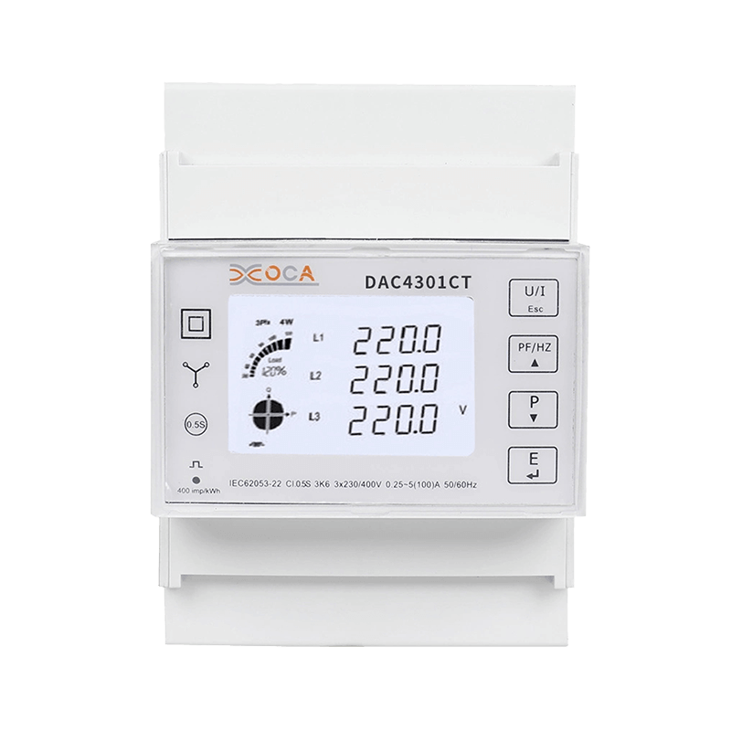 Dac4301CT DIN Rail AC Trí Chéim le Méadar Fuinnimh Trasfhoirmeoir