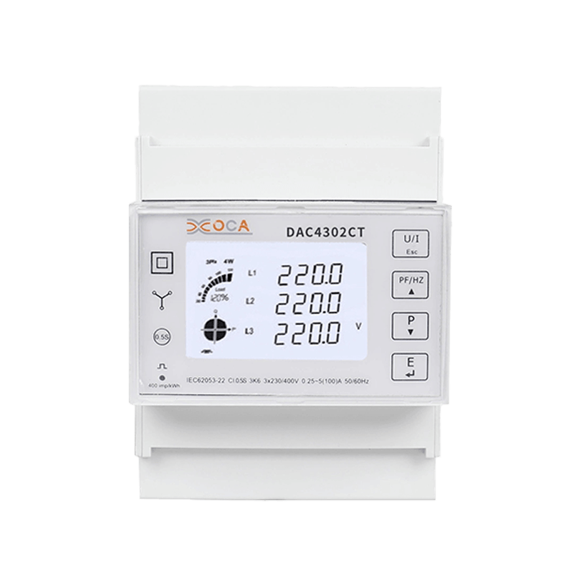 Dac4302CT DIN Iarnróid AC Trí Chéim Modbus Ilmhéadar Méadar Cliste Fuinnimh