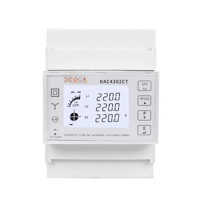 Dac4302CT DIN Iarnróid Trí Chéim Modbus Tuya Méadar Cumhachta Méadar Fuinnimh Leictreach