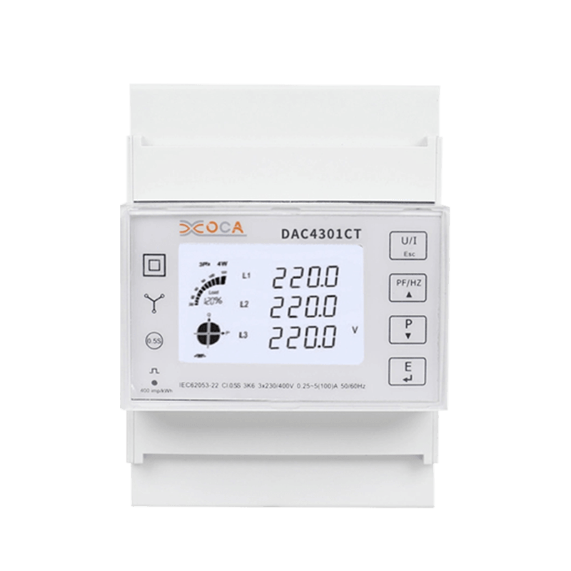 Dac4301CT DIN Iarnród CT Méadar Cumhachta Modbus Trí Chéim