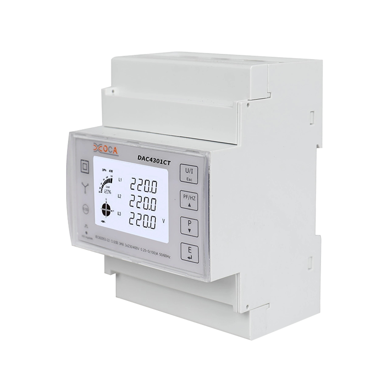 Dac4301CT DIN Rail Modbus Méadar Fuinnimh Leictreach Cliste Trí Chéim