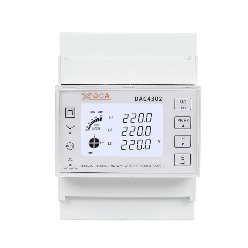 Dac4302 Iarnród DIN Méadar Cumhachta Leictreach Trí Chéim 2t AC