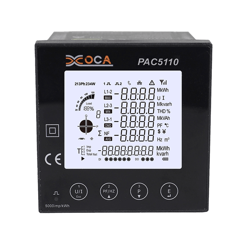 PAC5110 Painéal Trí Chéim RS485 Modbus Méadar Cumhachta Méadar Fuinnimh Leictreach Digiteach