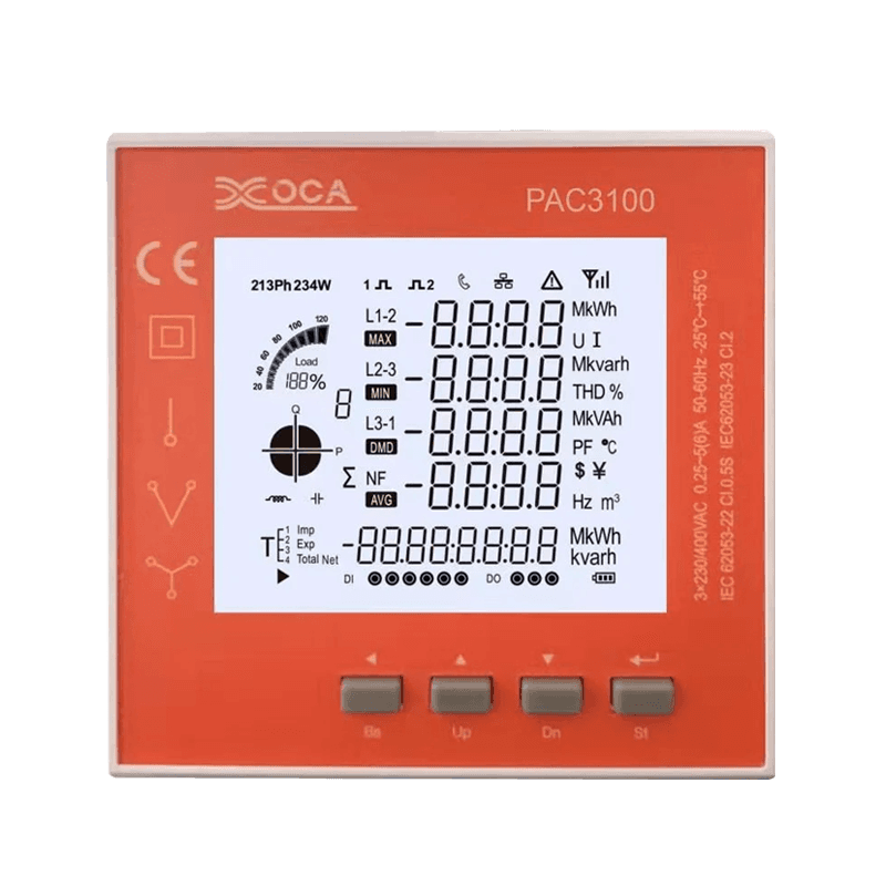 Méadar Cumhachta Painéal Chliste PAC3000 LCD