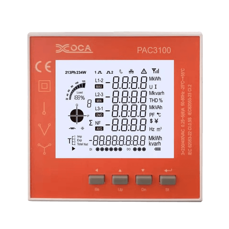 PAC3100 Méadar Cumhachta Leictreonach WiFi Smart Digital LCD